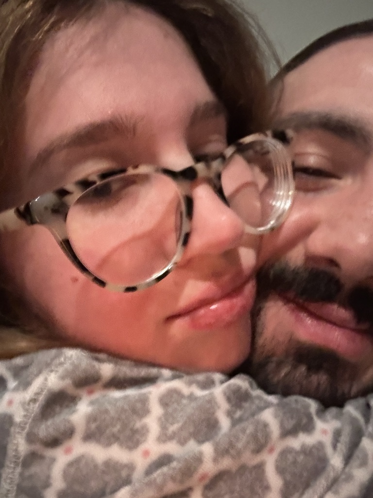 timaf and i cutely hug