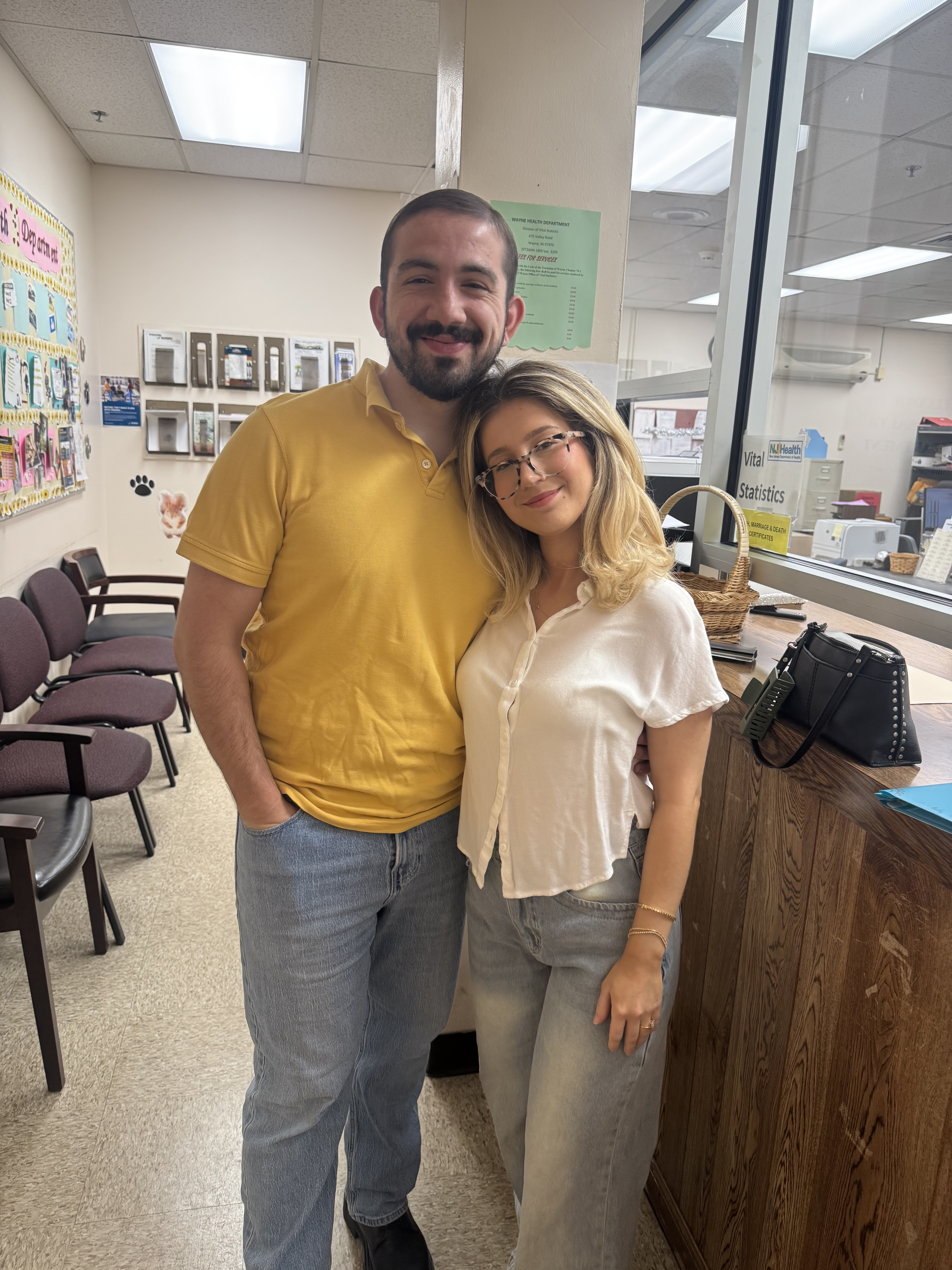 t and i posing at the wayne health department